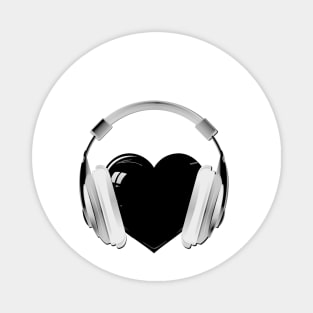 heart music headphones Magnet